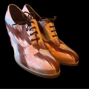 Rachel Comey ladies shoes NWOT. 6.5. Perfect condition. Pink brown gray fabric